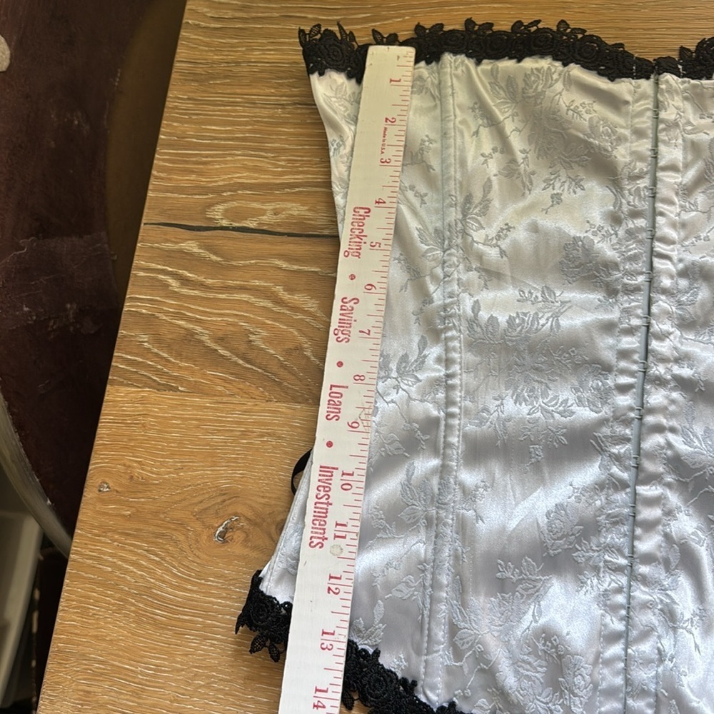 NWT Frederick’s of Hollywood Corset floral satin Lace Womens X C cup Fairy Core - Picture 9 of 10
